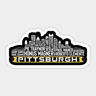 Pittsburgh Baseball Team All Time Legends, Pittsburgh City Skyline Sticker